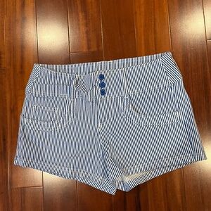 Guess Blue Striped Shorts 3-Button Closure Sailor Hotpants Shorties Mini Size 28